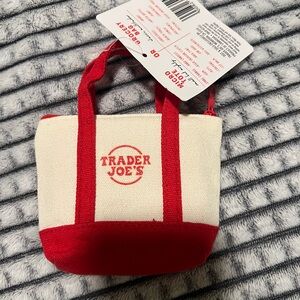 Trader Joe's Red and White Mini Tote Bag